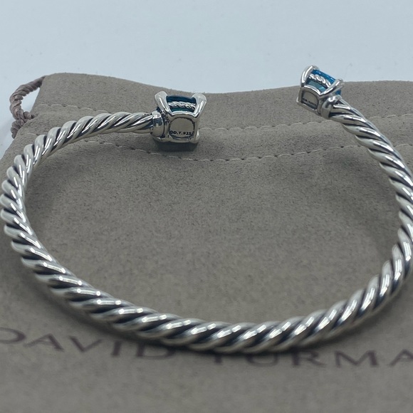 David Yurman Bypass 925 Diamond Hampton Blue Topaz - Picture 4 of 4
